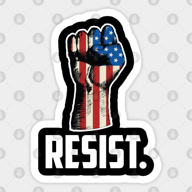 Resist. Anti-Trump, Protest Design Sticker by UrbanLifeApparel